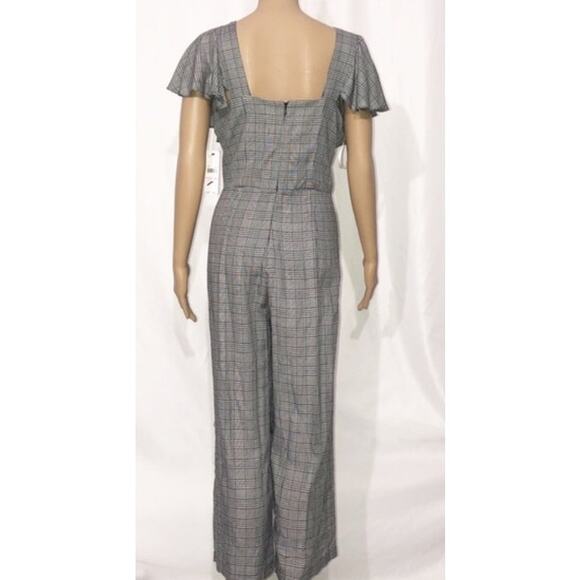 Laundry by Shelli Segal Glen Plaid Jumpsuit Cropped One Pc BLack White sz 12‎ - Picture 12 of 12